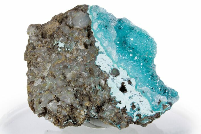 Sparkling Druzy Quartz on Chrysocolla - DR Congo #347486